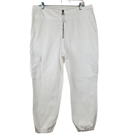 WILD Fable 16 Cargo Ankle Joggers Cotton Canvas White Exposed Zipper Stretch - Picture 1 of 14